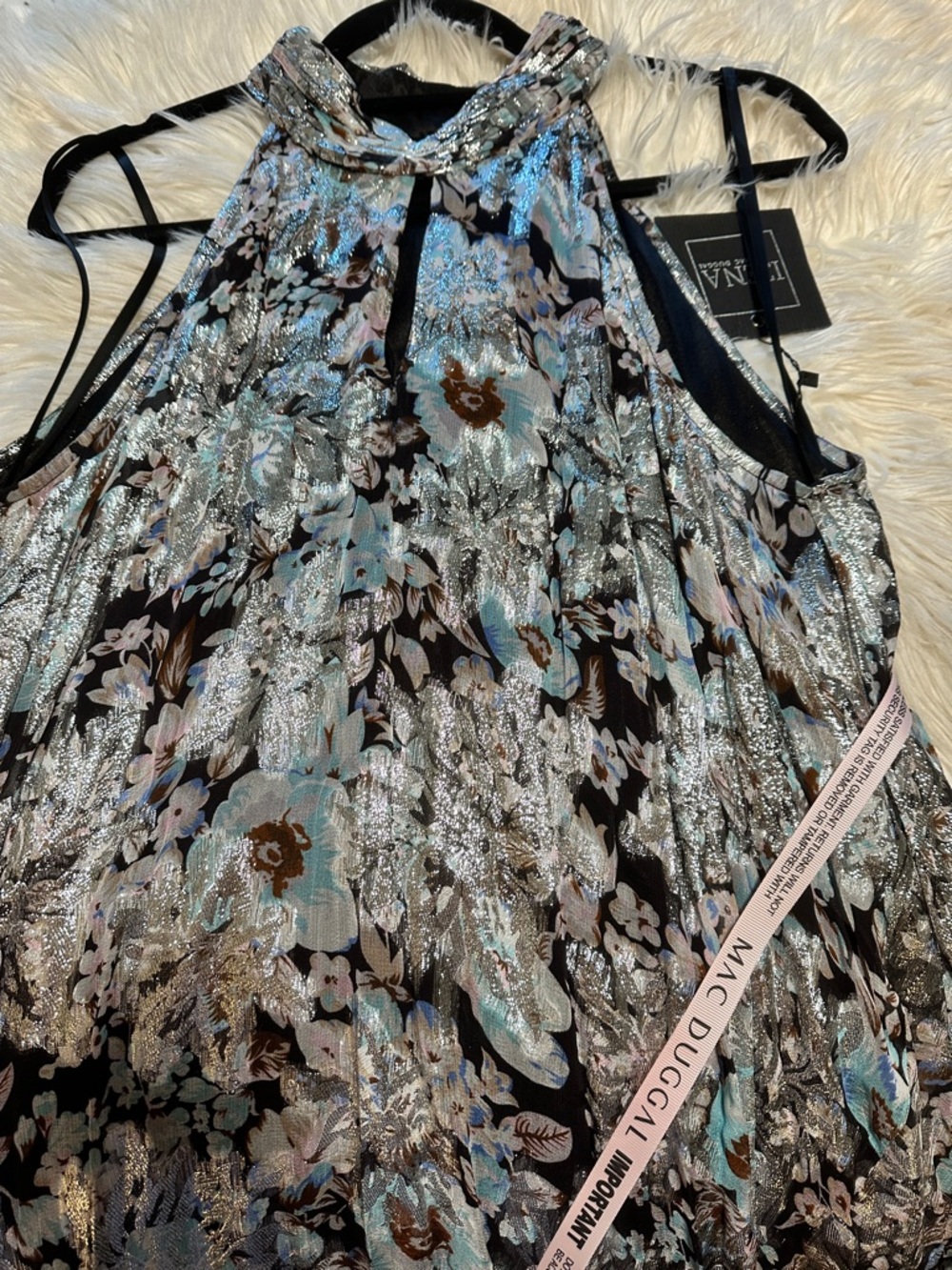 ✨NWT✨ IEENA FOR MAC Duggal Halter Ruffle High-Low Floral - Picture 10 of 16